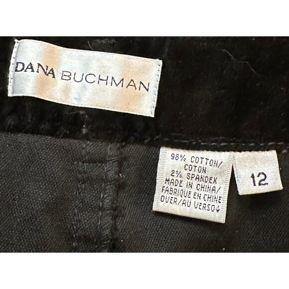 2/$30 Dana Buchman Velvet Pants Black High Waist Bootcut Burnout Flare Size 12 - Picture 9 of 10